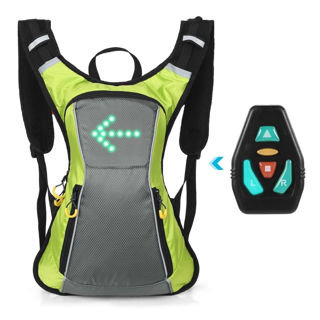 A Backpack with Built-In LED Lights for Safety