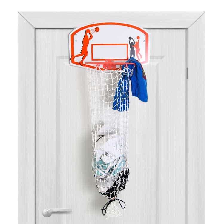 A Basketball Hoop that Doubles as a Laundry Hamper