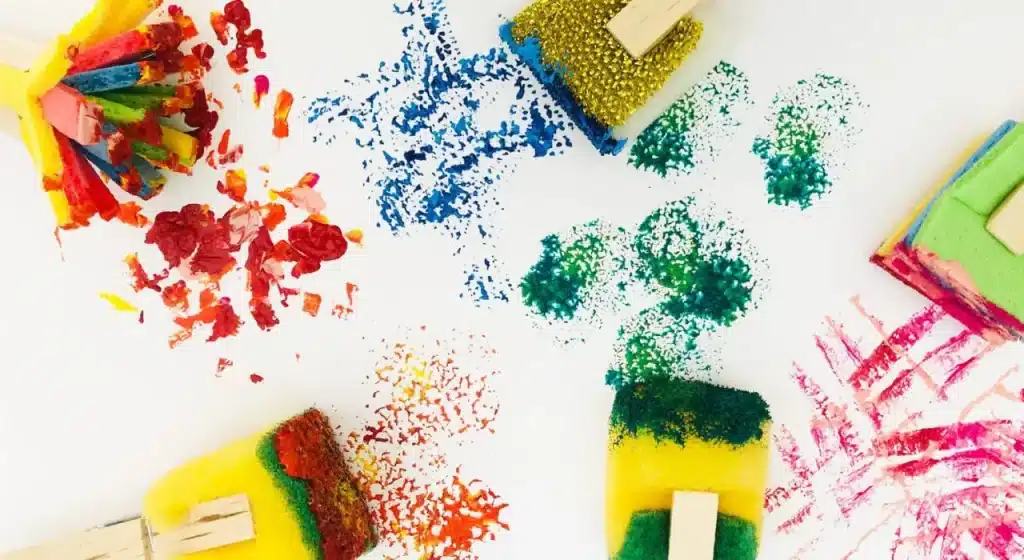 18x Children Kids Paint Geometric Shapes Sponges Toys For Art