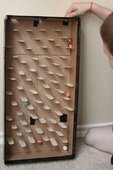 Cardboard Box Marble Run