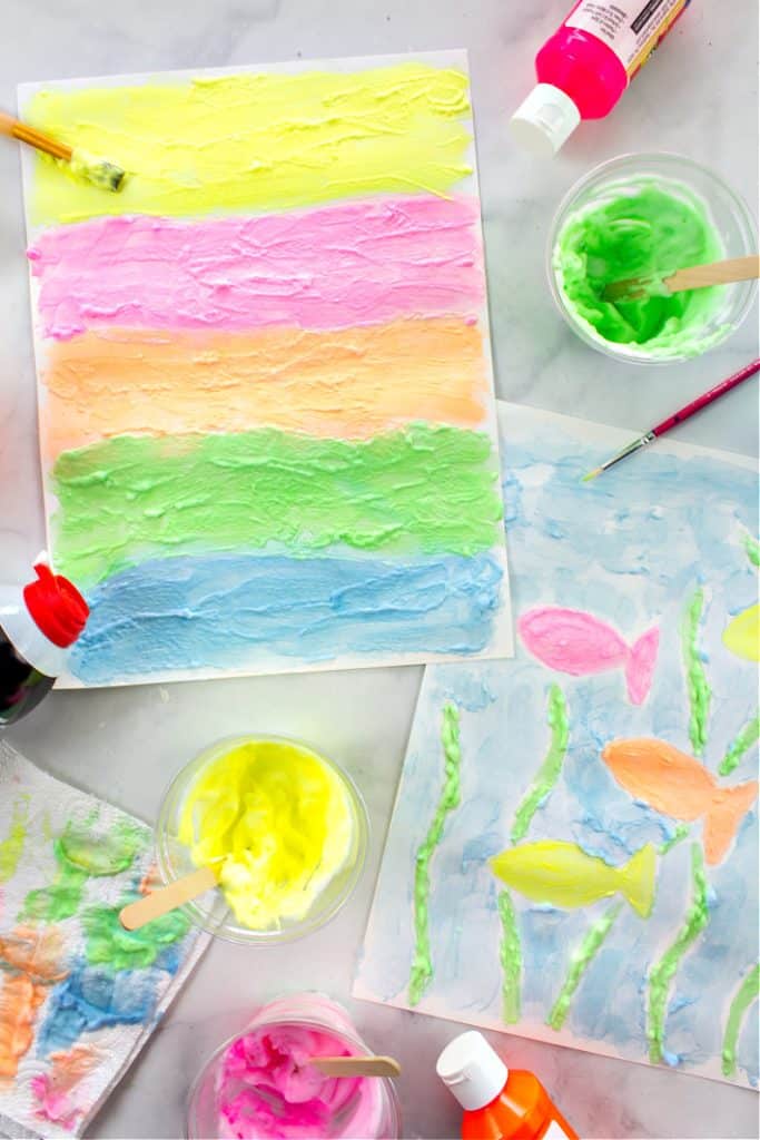 Ice Painting Art Activity for Kids - Toddler Approved