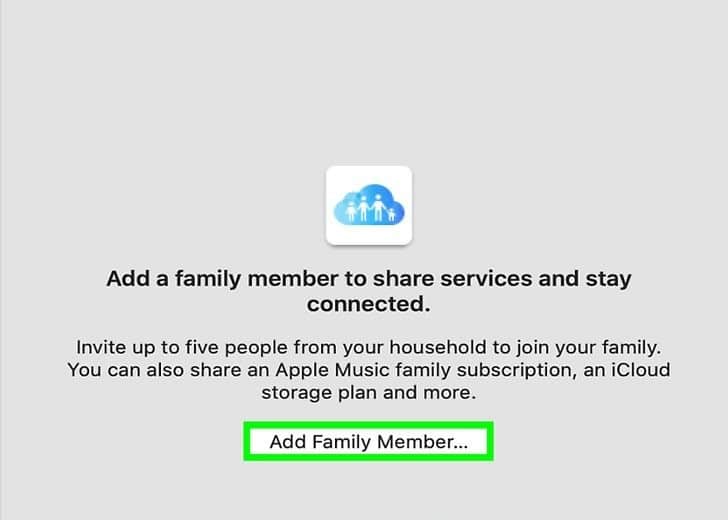 Continue for Redirection to Family Sharing Screen