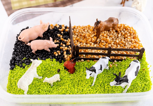 Farm Animal Sensory Bin