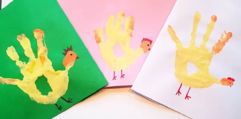 Handprint Chicken Art