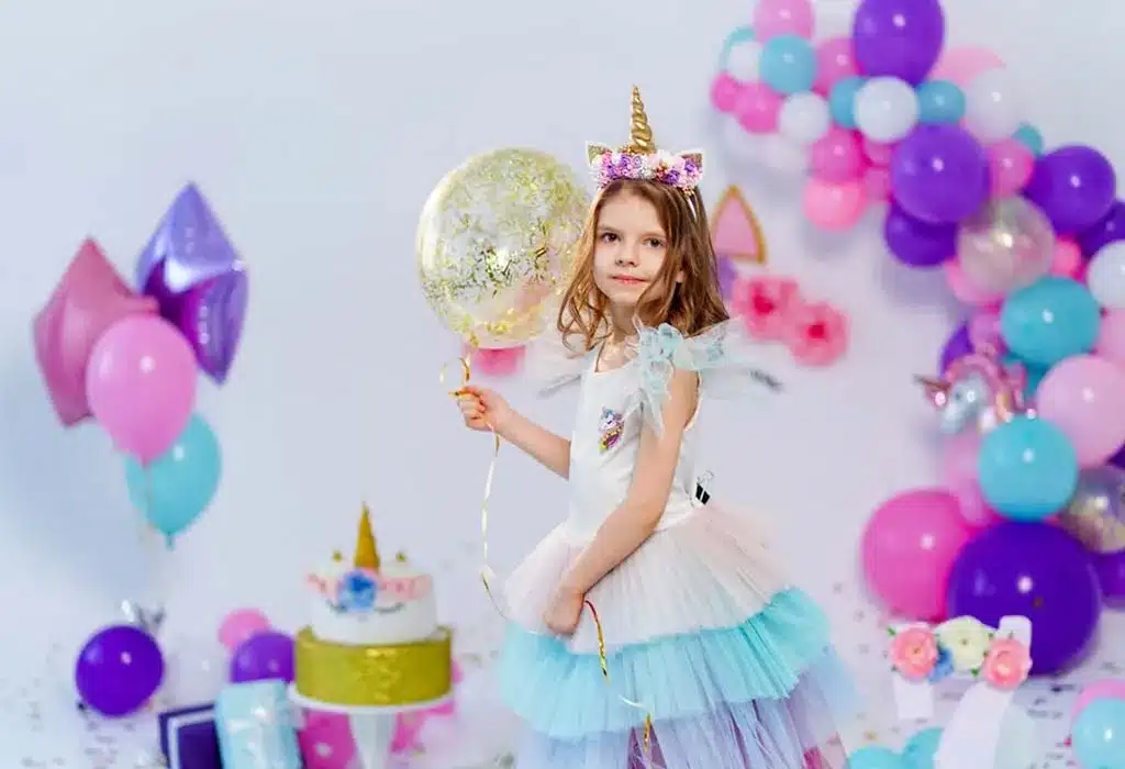 Unicorn theme shop birthday party dress