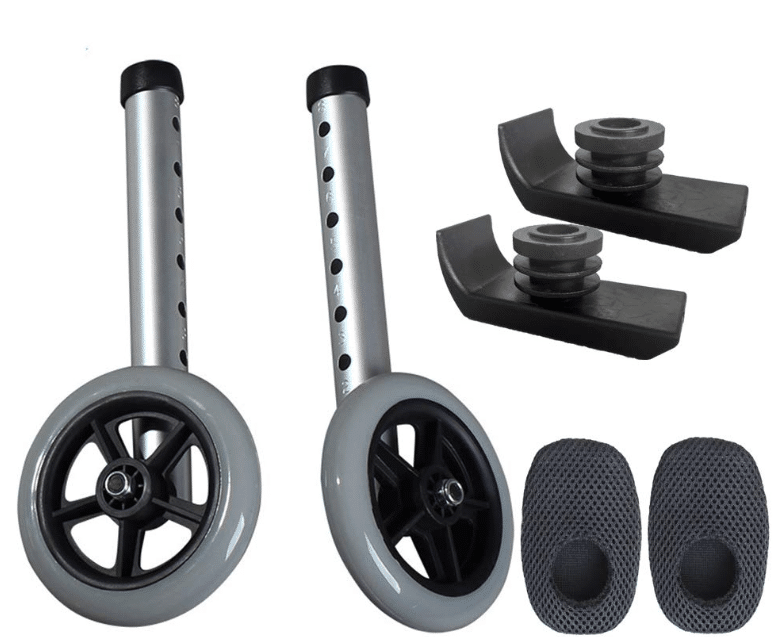 Black wheels and pads for stability