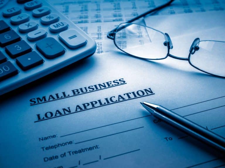 A snapshot of a small business loan application.