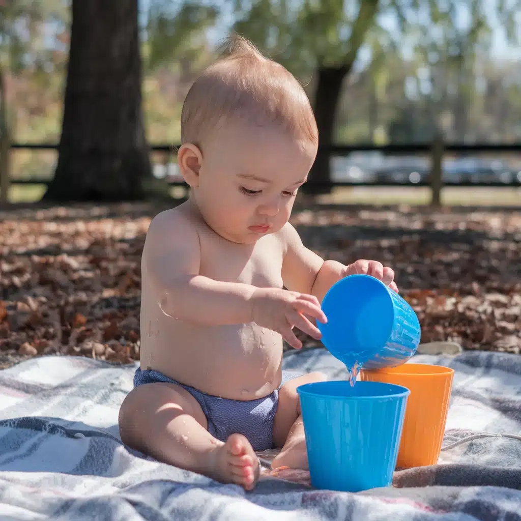 Water Play with Plastic Cups