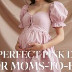 pink maternity dress for photoshoot