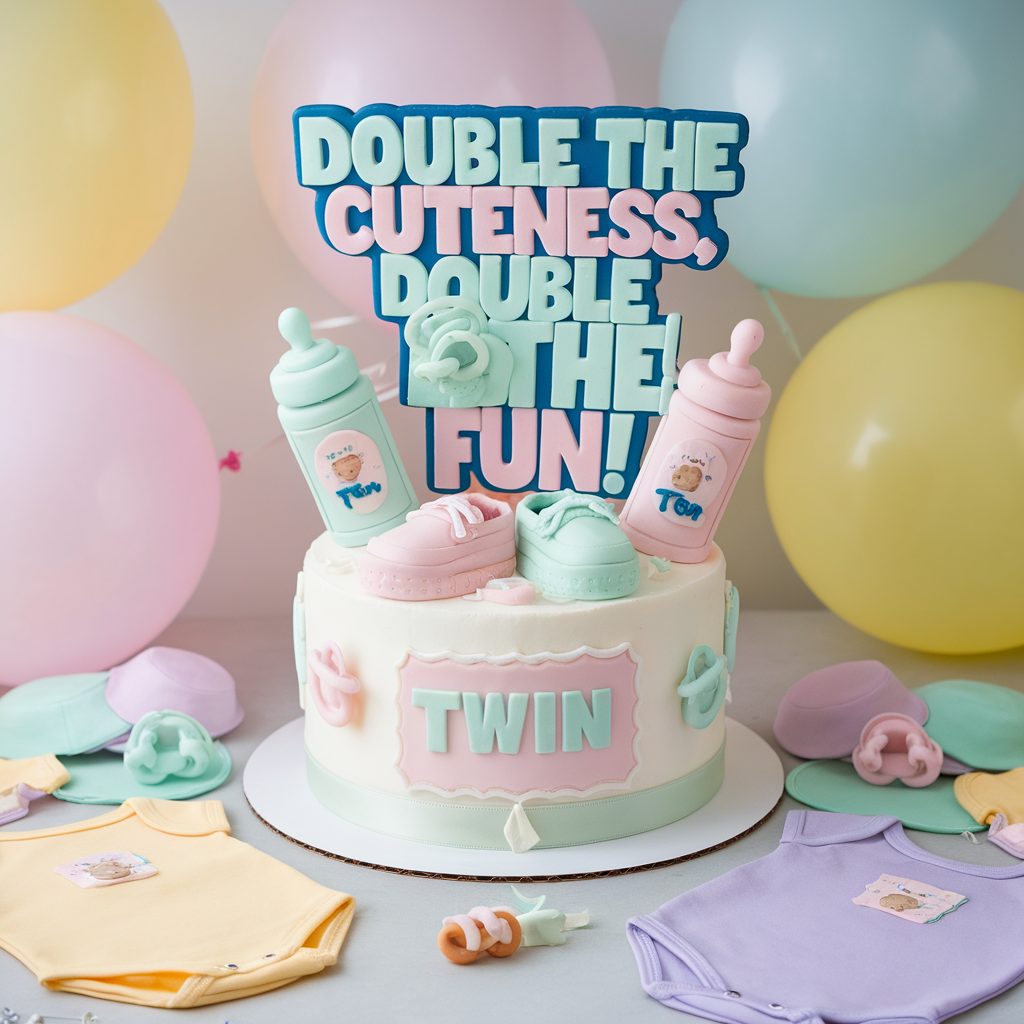 Funny Baby Shower Cake Messages for Twins