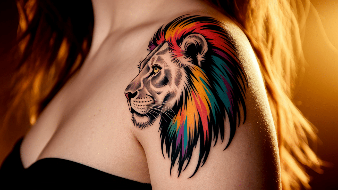 Abstract_Lion_with_Rainbow_Mane