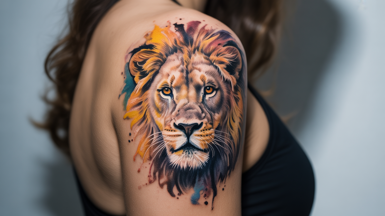 Fierce_Lion_with_Splatter_Effect