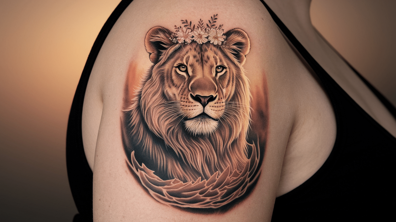 Floral_Crown_on_Lioness_Head