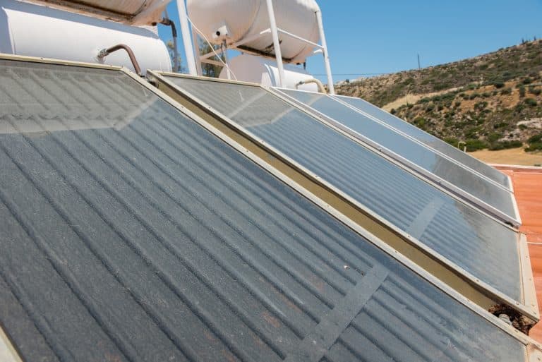 Renewable energy for house. Solar panel system for hot water