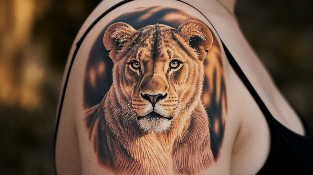 Realistic_Lioness_Portrait_on_the_Shoulder