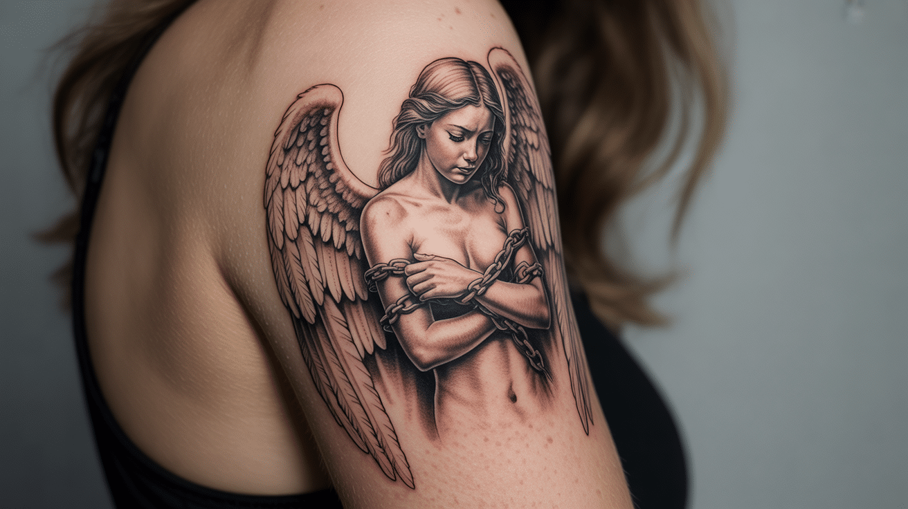 Angel_in_Chains_Tattoo
