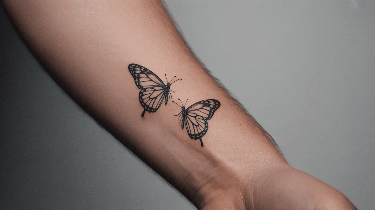 Butterflies Flying Together