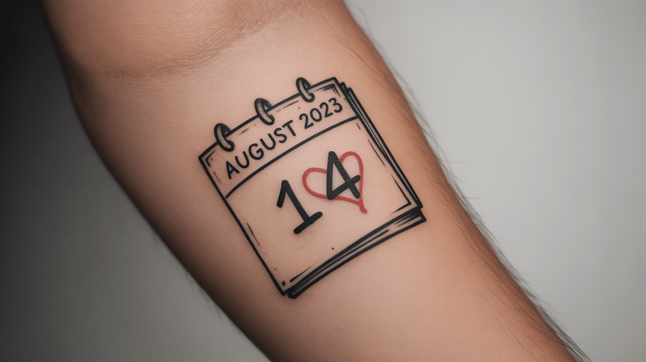  Calendar Date with Heart Mark