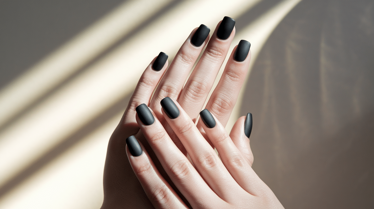 Classic Matte Black Nails