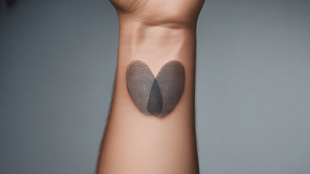 Fingerprints in Heart Shape