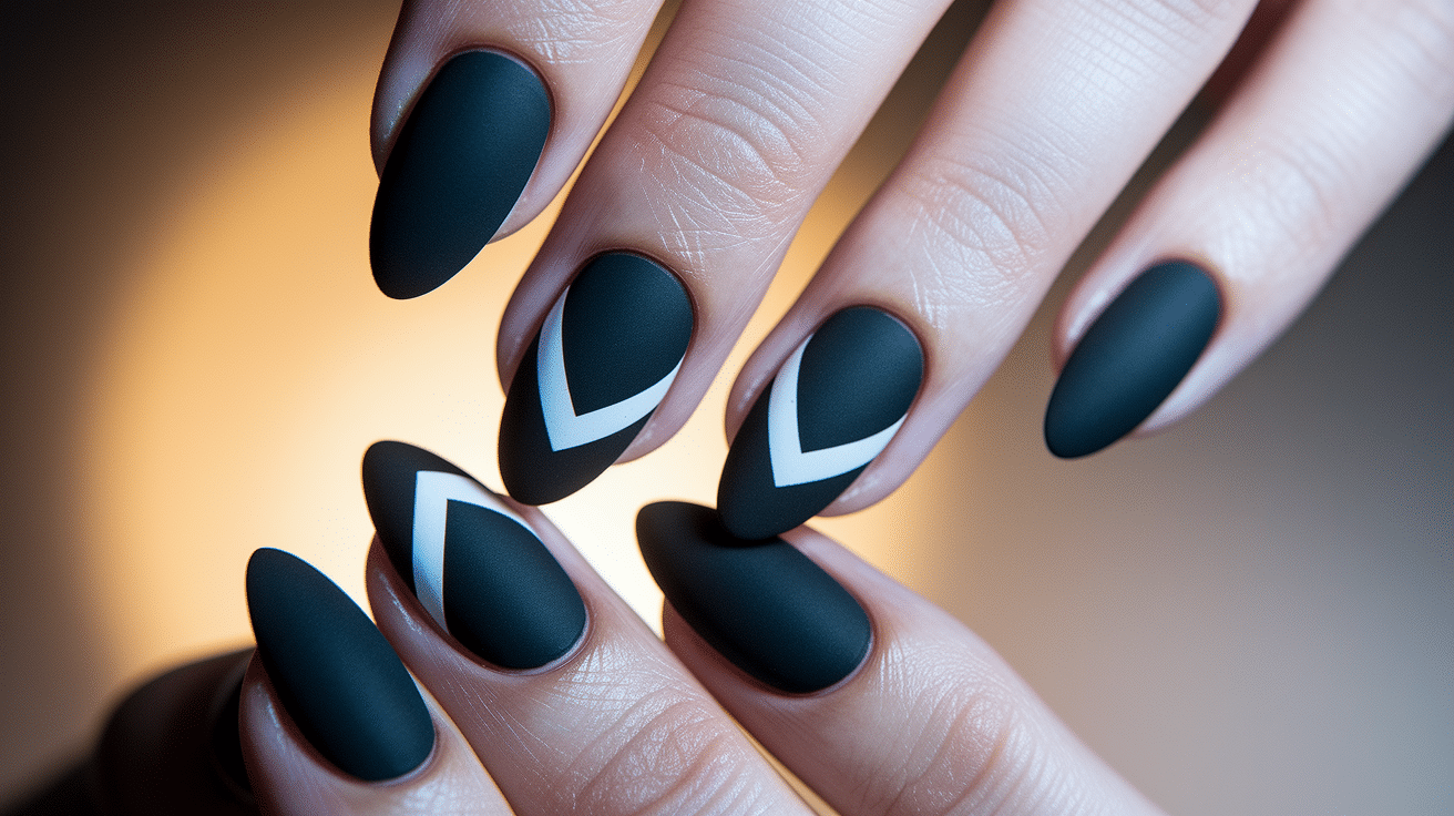 Matte Black Chevron Tips