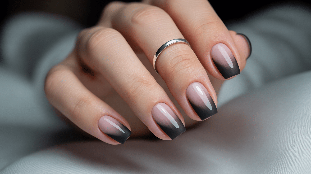 Matte Black and Pastel Ombre