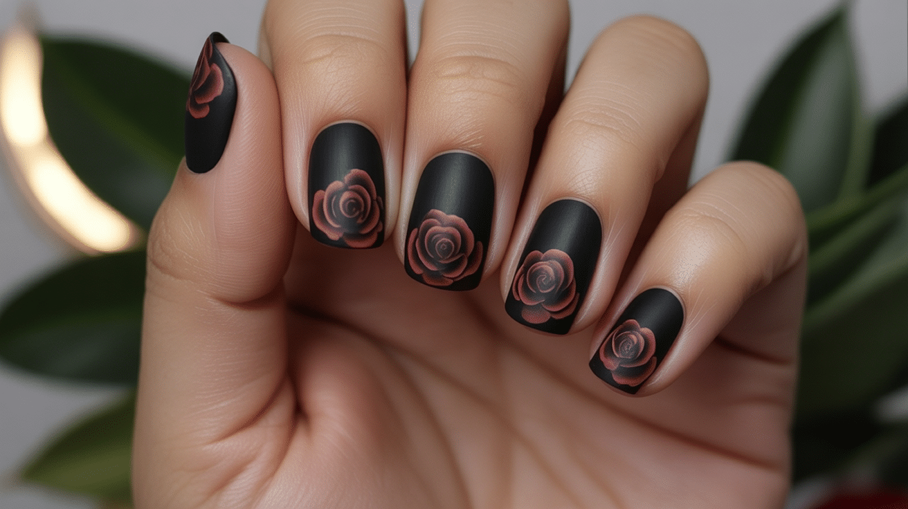 Matte Black and Rose Designs