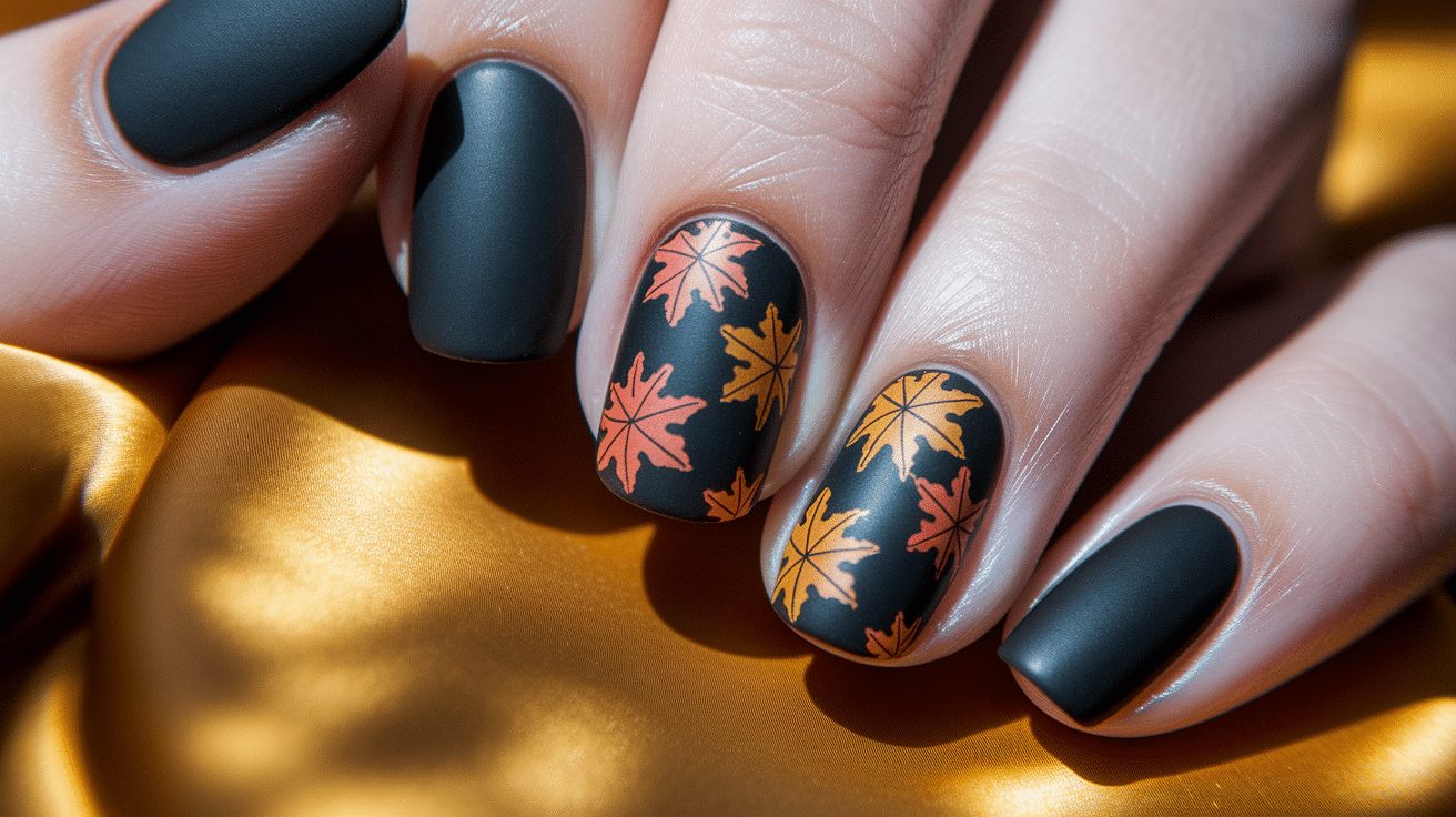 Matte Black with Autumn Leaves
