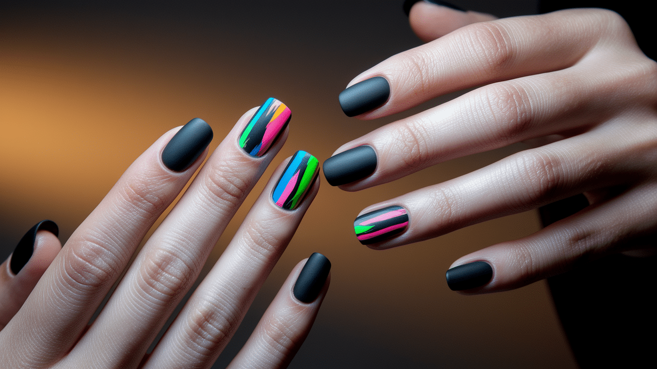 Matte Black with Bold Strokes