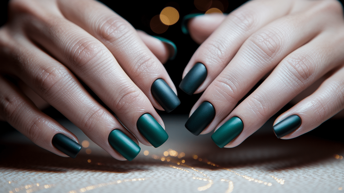 Matte Black with Dark Green
