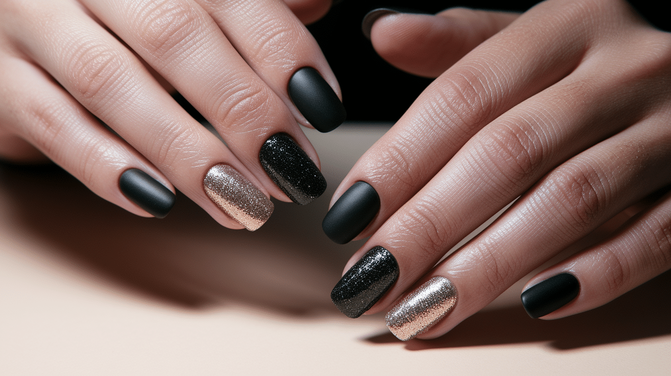 Matte Black with Glitter
