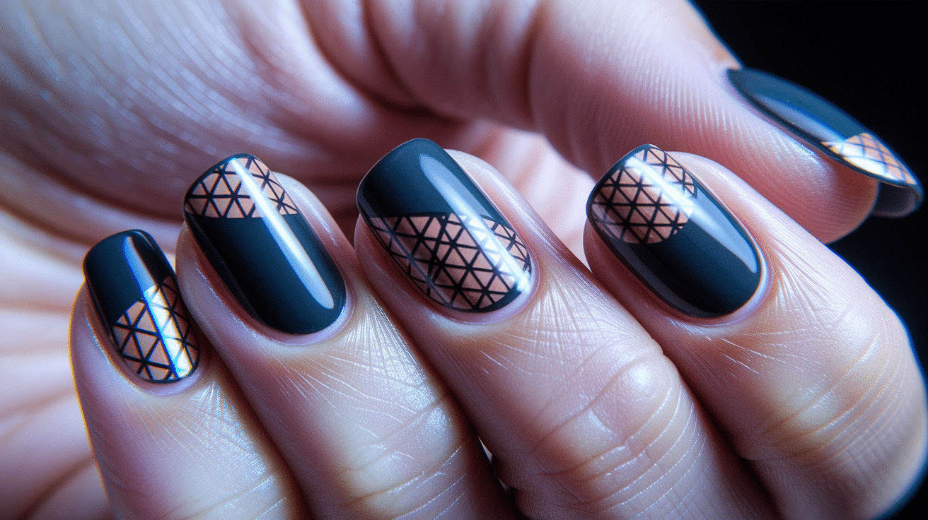 Matte Black with Nail Stickers