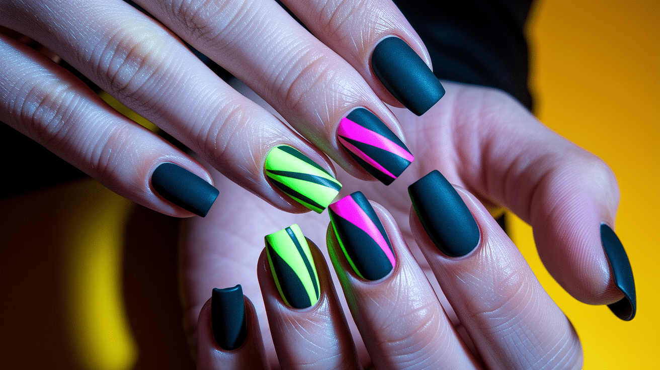 Matte Black with Neon Accents