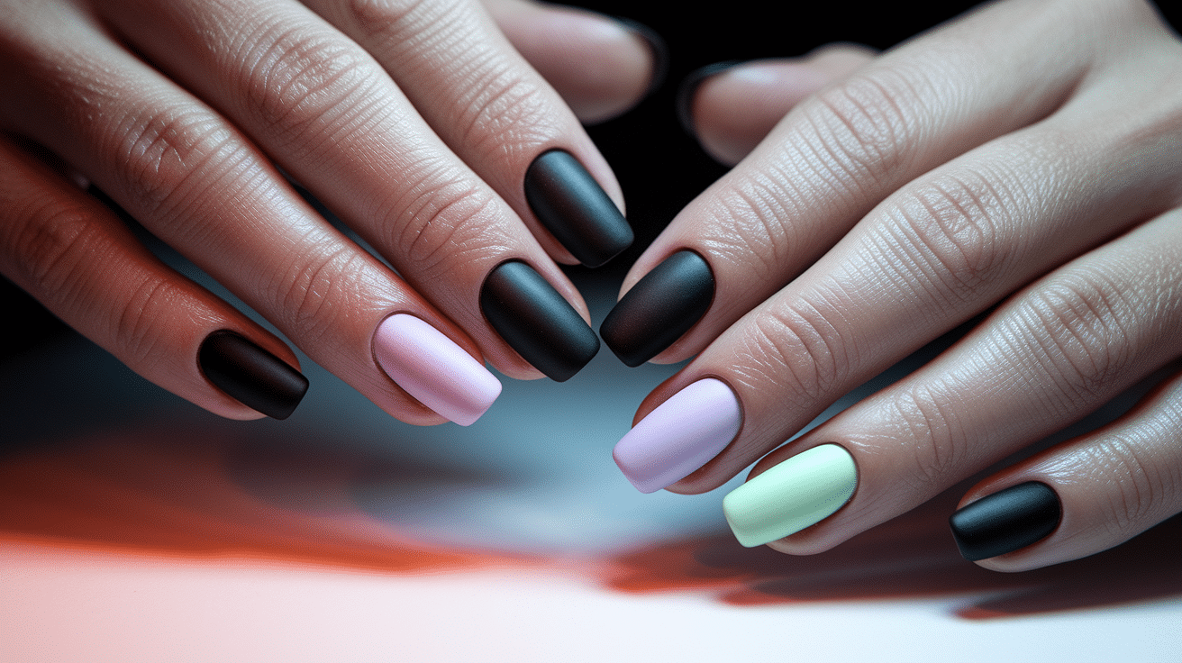 Matte Black with Pastel Accents