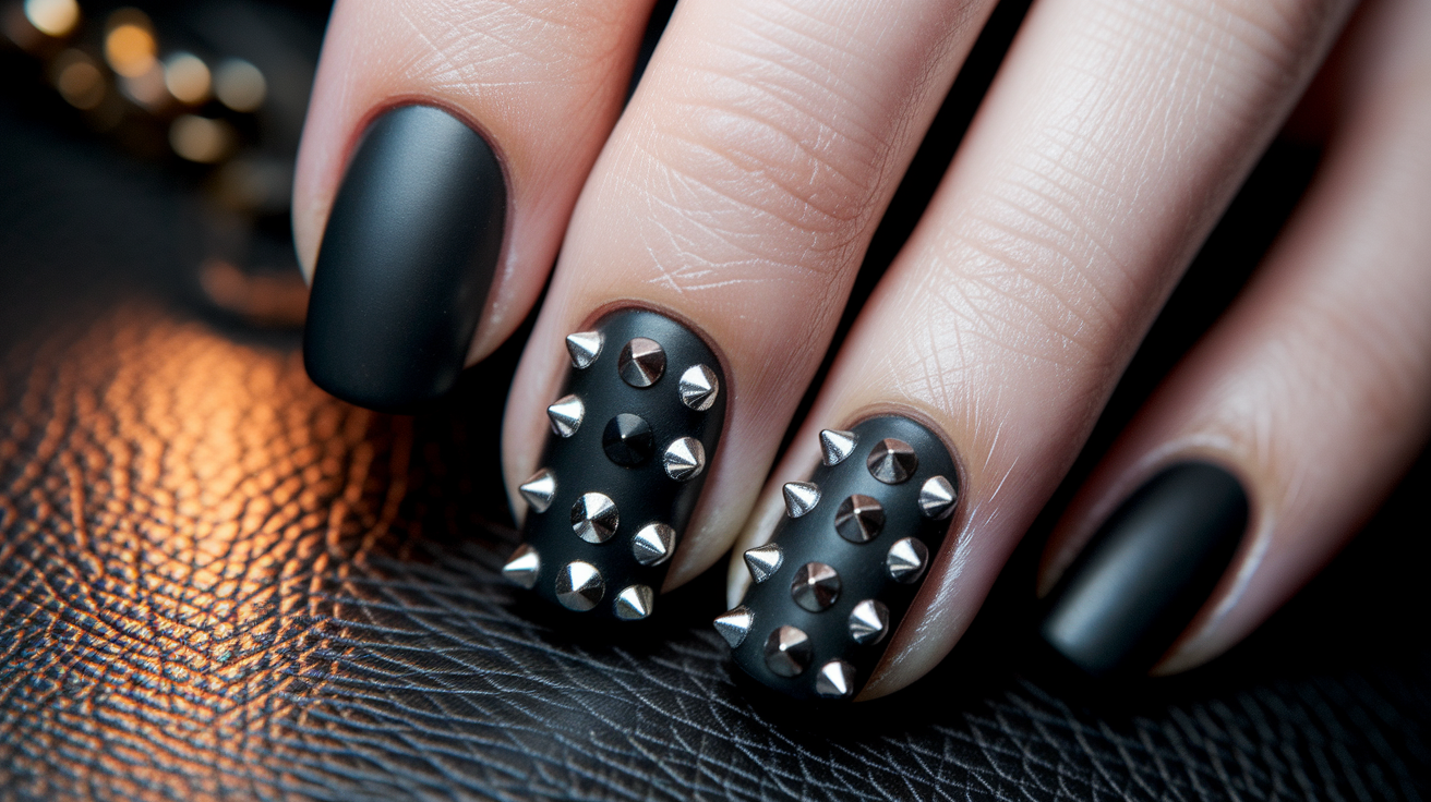 Matte Black with Studded Accents