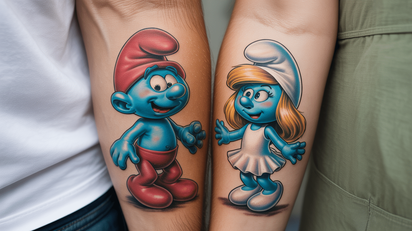Papa Smurf and Smurfette