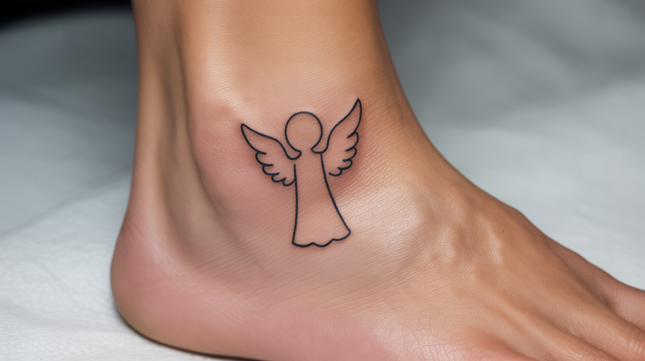Tiny_Angel_Outline_on_Ankle