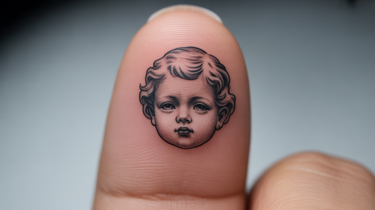 Tiny_Cherub_Face_on_Thumb