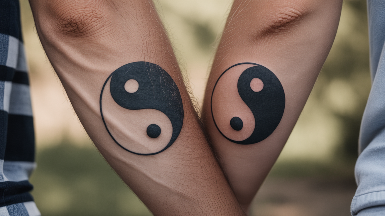 Yin and Yang Half Tattoos