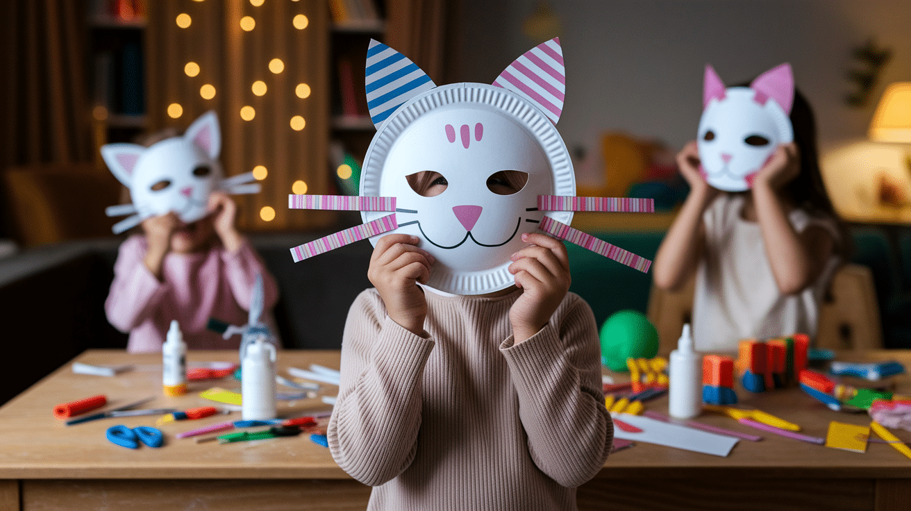 Paper Plate Cat Mask