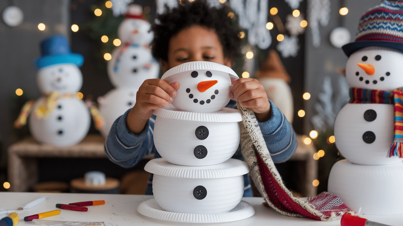 Paper Plate Snowman