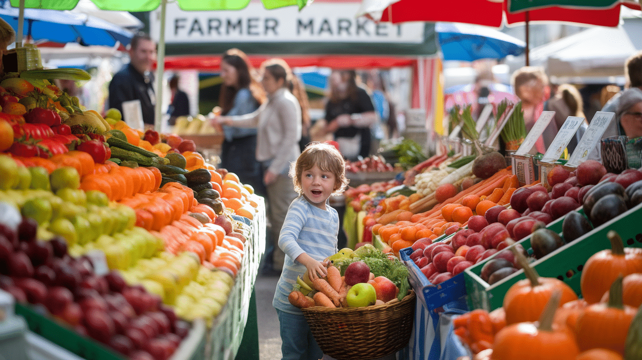 a-photo-of-a-child-at-a-farmers-market