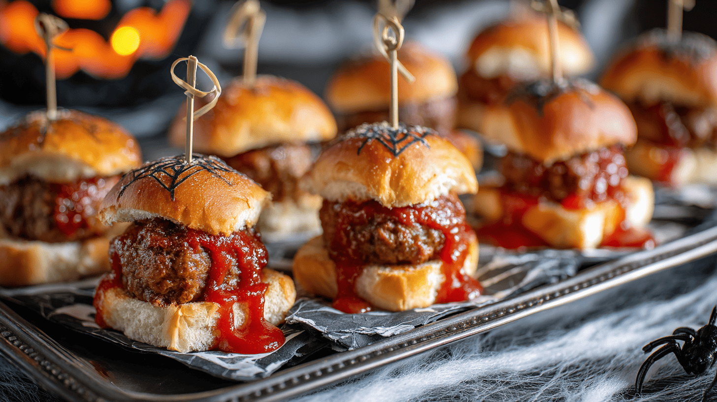 Bloody Meatball Sliders Halloween Appetizer