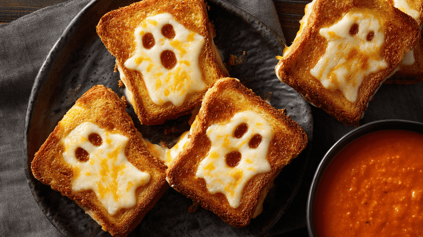 Ghostly Grilled Cheese Halloween Snack