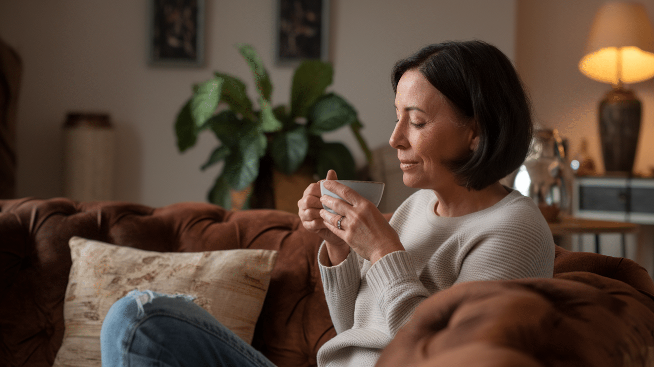 a photo of a mom enjoying a quiet moment