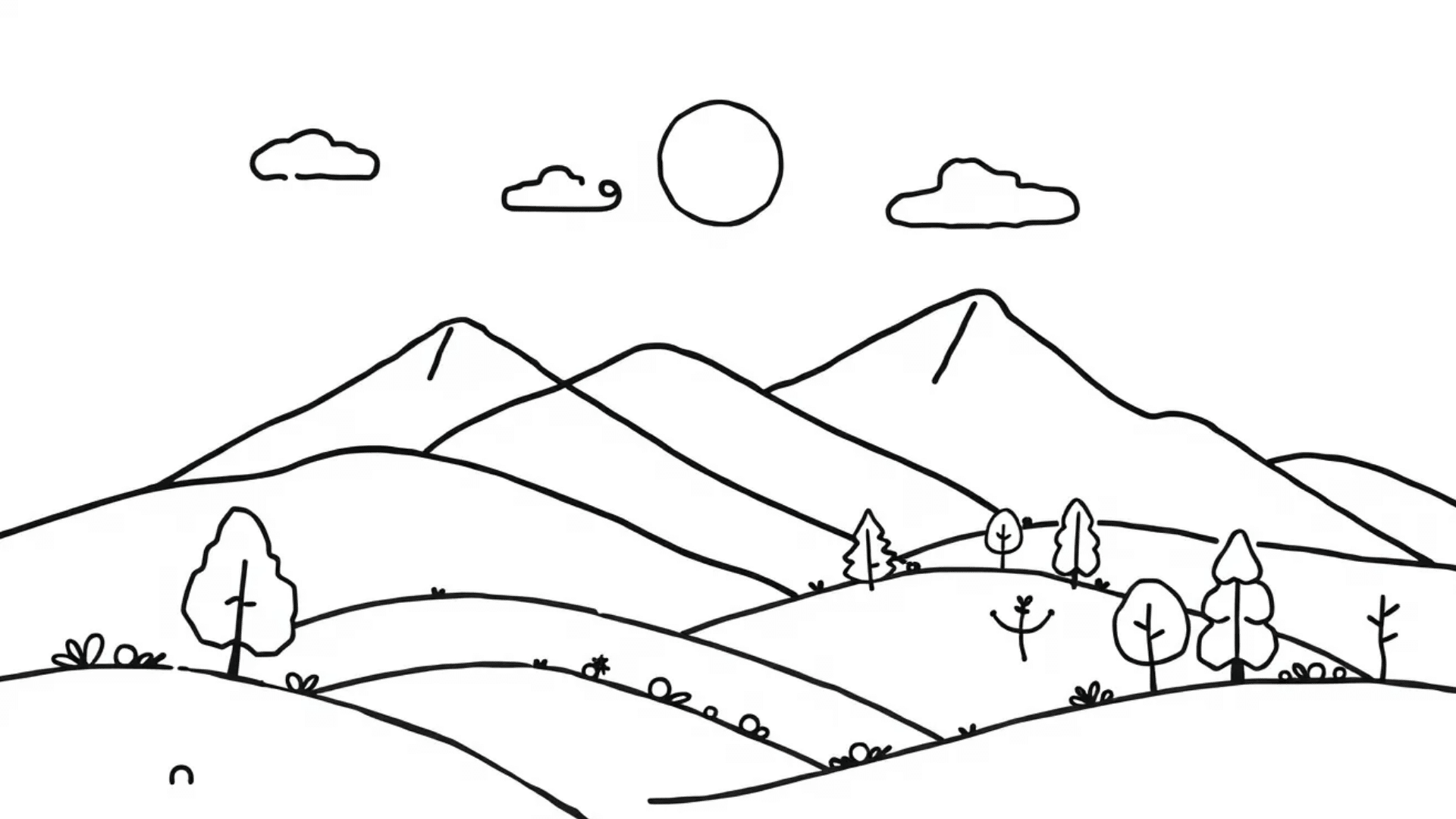 Abstract fall landscape with mountains