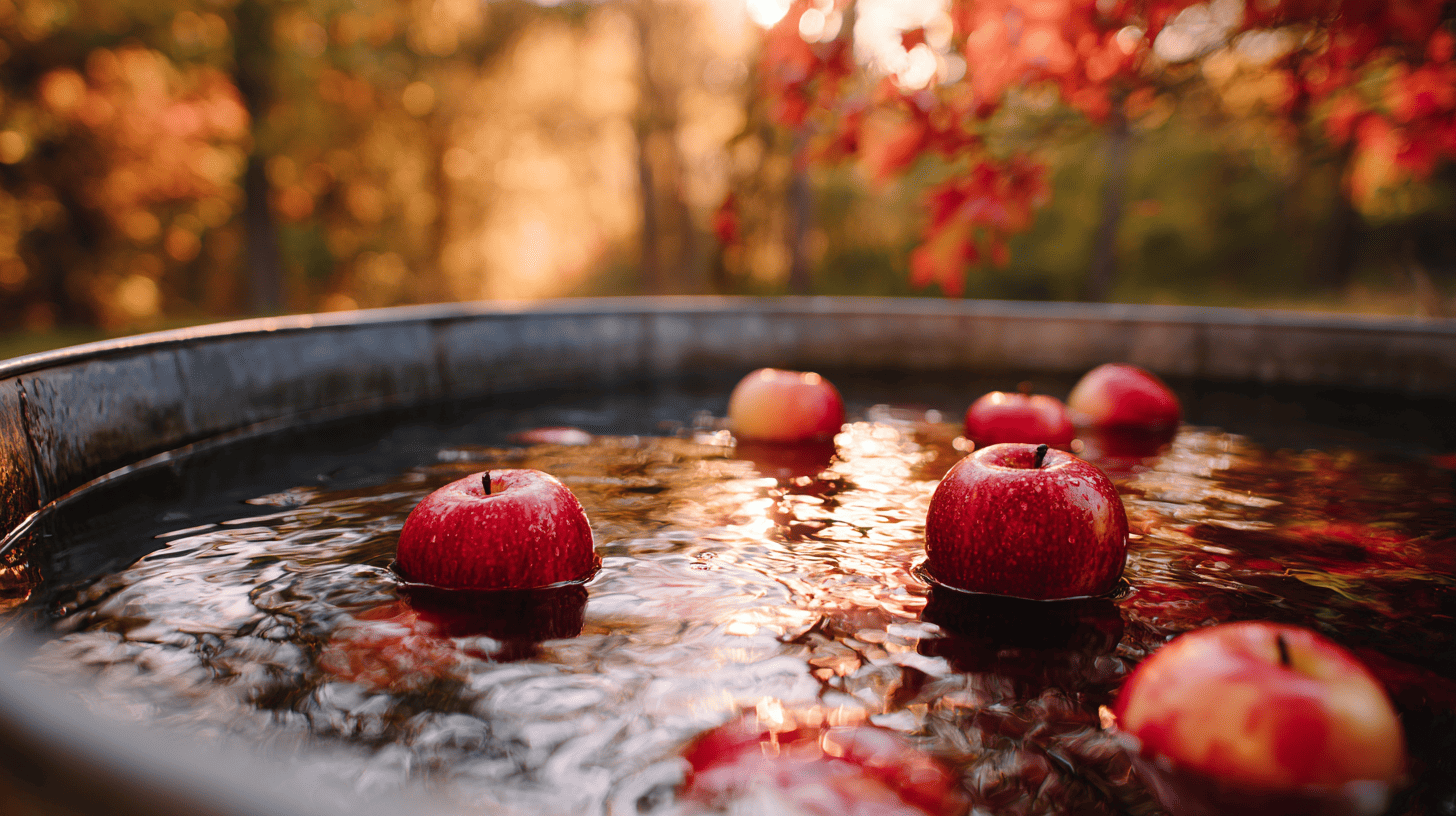 Apple Bobbing Tub With Autumn Apples