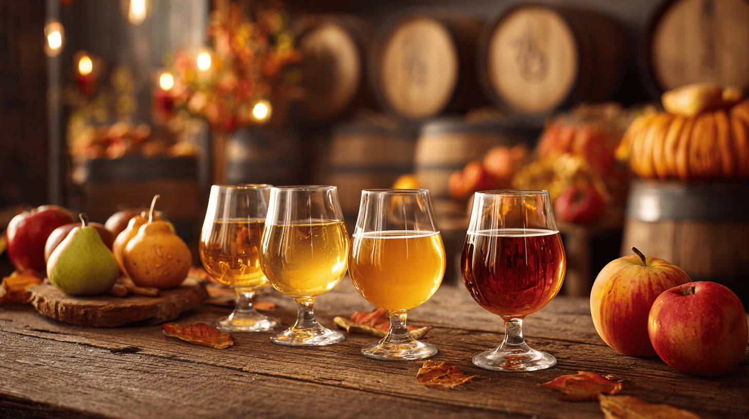 Autumn Cider Tasting Flight At Cidery