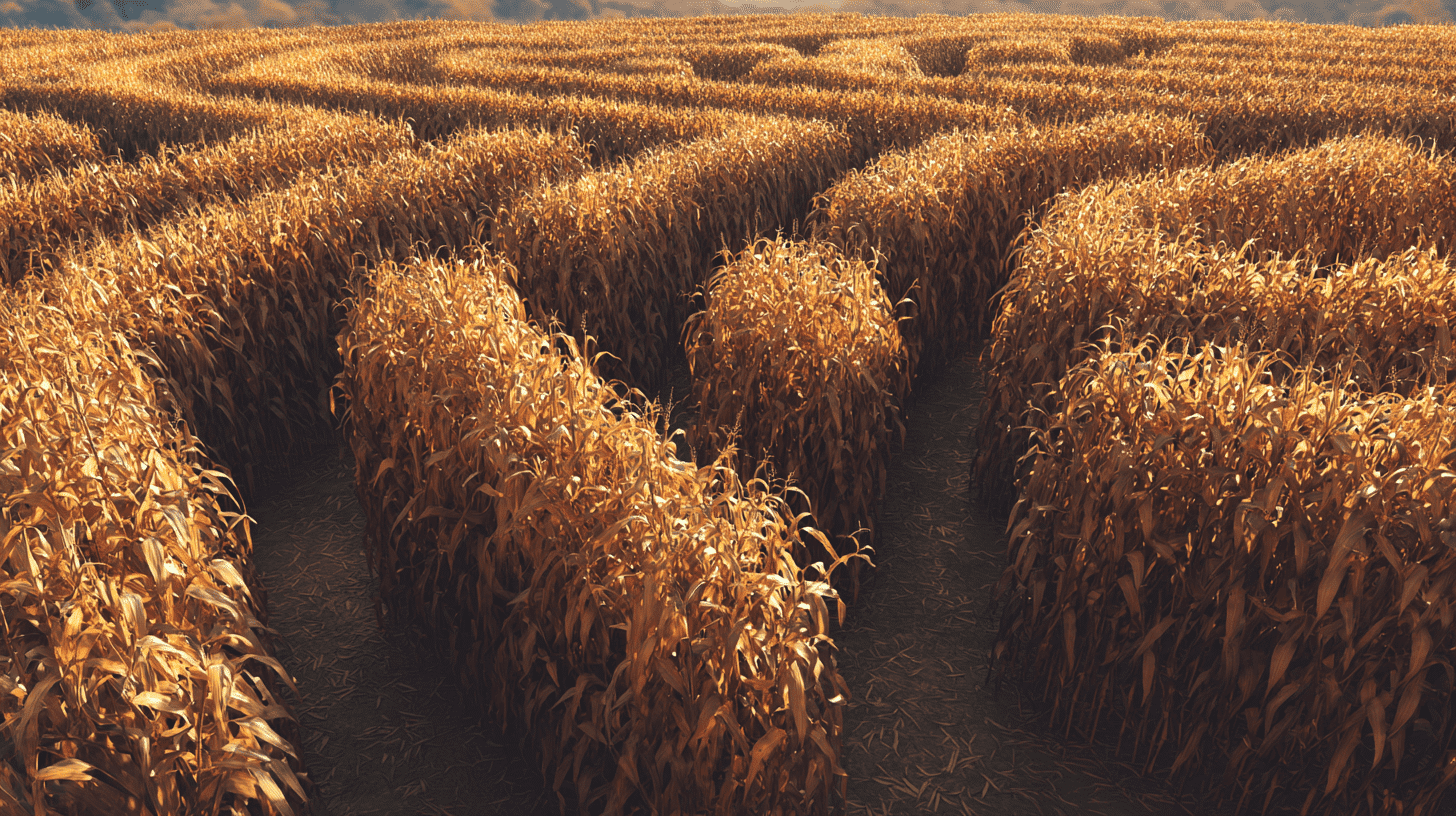 Autumn Corn Maze At Farm