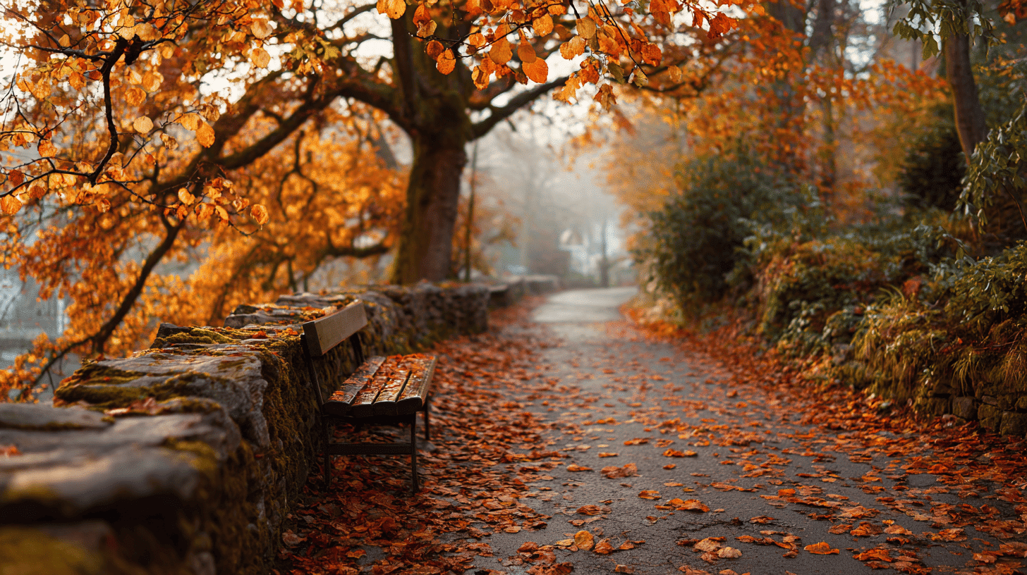 Autumn Photography Walk Scene With Camera